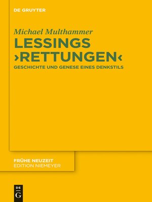 cover image of Lessings 'Rettungen'